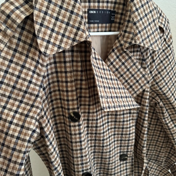 Asos Check Trench Size Petite 0 - Picture 5 of 6